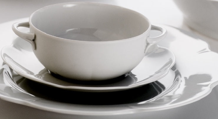 SKU# T300-NYM00001 - Nymphea White Cream Soup Saucer - Shape Nymphea