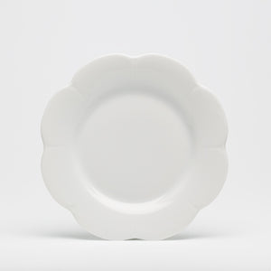 SKU# B220-NYM00001 - Nymphea White Dessert Plate - Shape Nymphea - Size: 8.5"