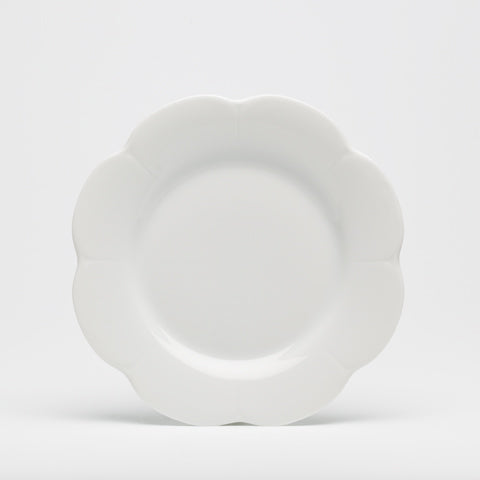 SKU# B220-NYM00001 - Nymphea White Dessert Plate - Shape Nymphea - Size: 8.5