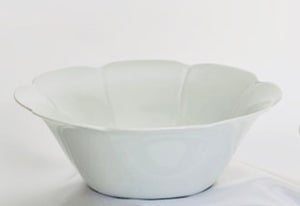 SKU# A220-NYM00001 - Nymphea White Shallow Salad/Pasta Plate - Shape Nymphea - Size: 8.5"