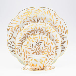 SKU# L211-NYM20583 - Bandeja honda redonda Olivier Gold - Forma Nymphea - Tamaño: 11"