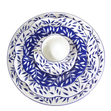 Load image into Gallery viewer, SKU# L120-NYM20826 - Olivier Blue Round Flat Platter - Shape Nymphea - Size: 12&quot;
