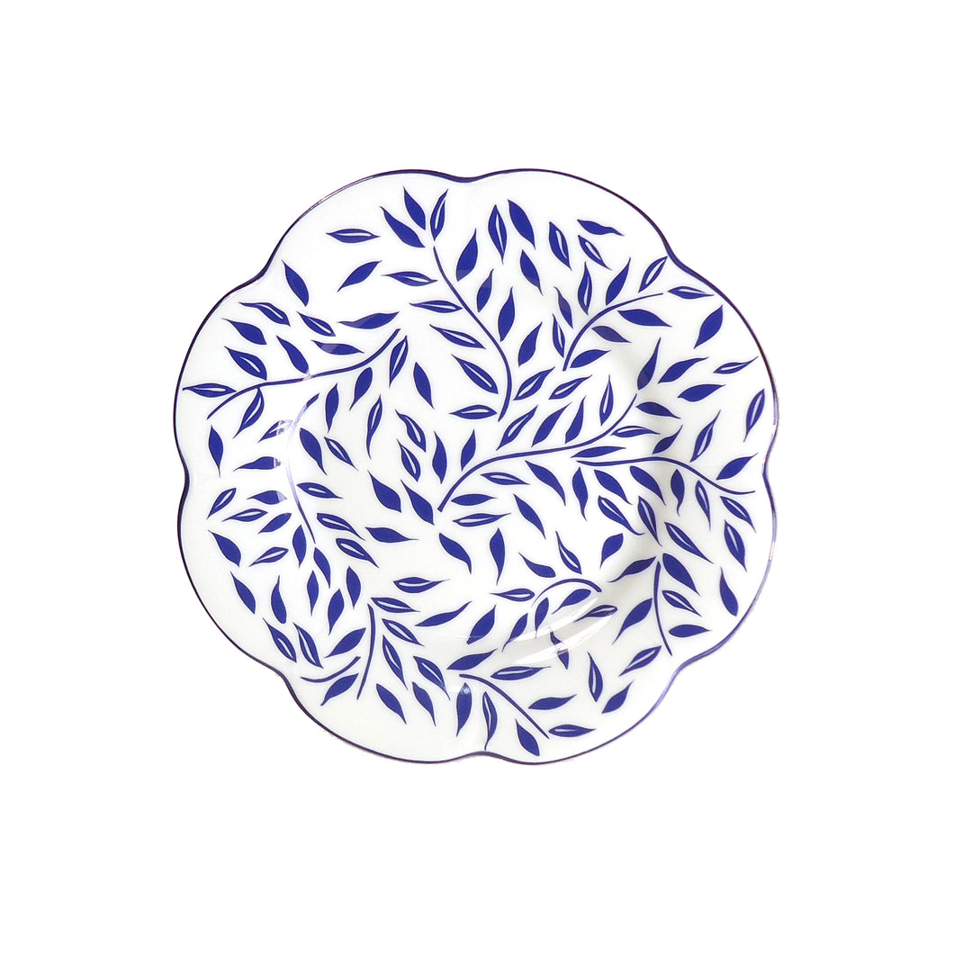 SKU# B160-NYM20826 - Plato para pan y mantequilla Olivier Blue - Forma Nymphea - Tamaño: 6,25