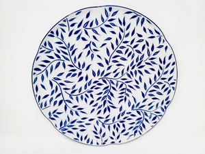 SKU# L120-NYM20826 - Olivier Blue Round Flat Platter - Shape Nymphea - Size: 12"