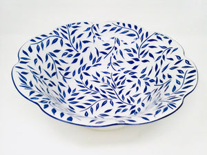 SKU# A220-NYM20826 - Olivier Blue Shallow Salad/Pasta Plate - Shape Nymphea - Size: 8.5"