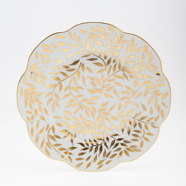 SKU# B220-NYM20583 - Olivier Gold Dessert Plate - Shape Nymphea - Size: 8.5
