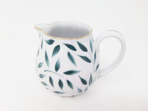 SKU# J030-NYM12010 - Olivier Green Creamer - Shape Nymphea - Size: 10oz