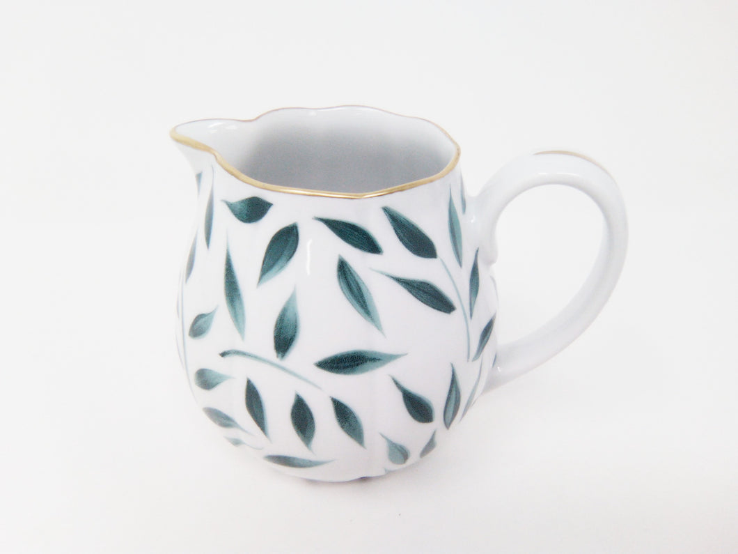 SKU# J030-NYM12010 - Olivier Green Creamer - Shape Nymphea - Size: 10oz