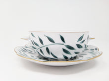 Load image into Gallery viewer, SKU# T300-NYM12010 - Olivier Green Cream Soup Saucer - Shape Nymphea
