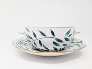 SKU# T300-NYM12010 - Olivier Green Cream Soup Saucer - Shape Nymphea