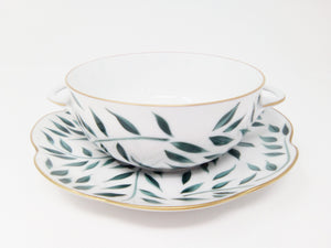 SKU# T300-NYM12010 - Olivier Green Cream Soup Saucer - Shape Nymphea