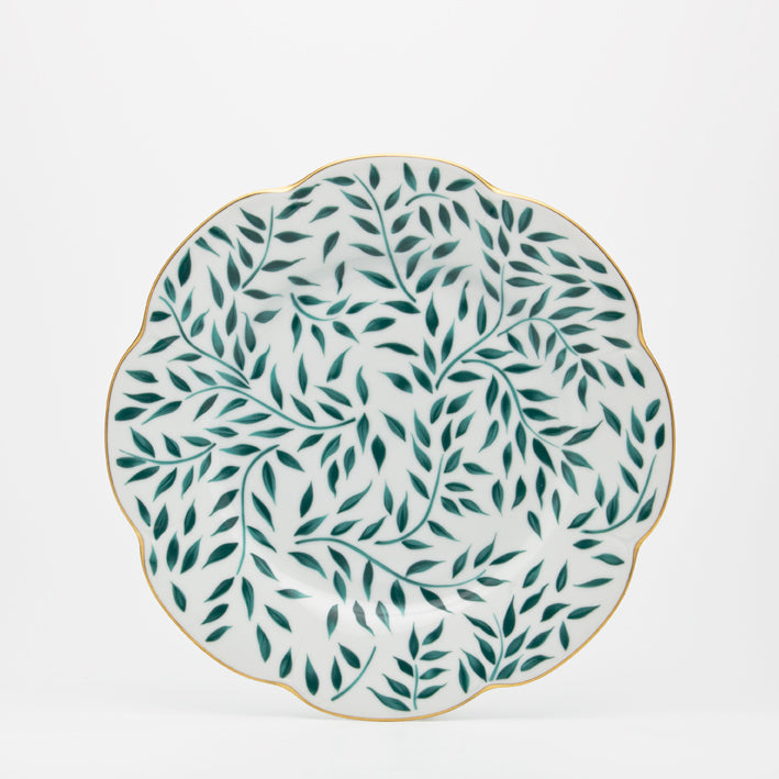 SKU# B220-NYM12010 - Olivier Green Dessert Plate - Shape Nymphea - Size: 8.5
