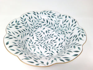 SKU# A220-NYM12010 - Olivier Green Shallow Salad/Pasta Plate - Shape Nymphea - Size: 8.5"