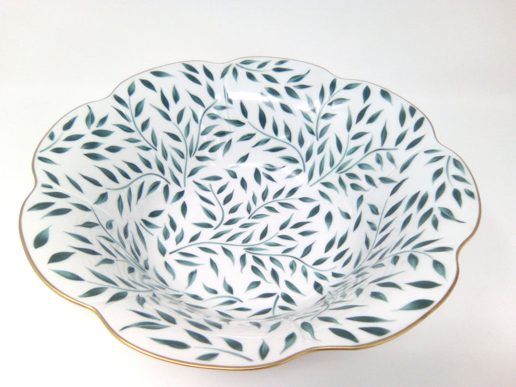 SKU# A220-NYM12010 - Olivier Green Shallow Salad/Pasta Plate - Shape Nymphea - Size: 8.5
