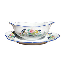 Load image into Gallery viewer, SKU# N997-NYM20805 - Paradis Bleu Sauce Boat - Shape Nymphea - Size: 13.5&quot; *
