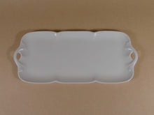 Load image into Gallery viewer, SKU# L330-NYM00001 - Nymphea White Rectangular Cake Platter - Shape Nymphea - Size: 15.75&quot;
