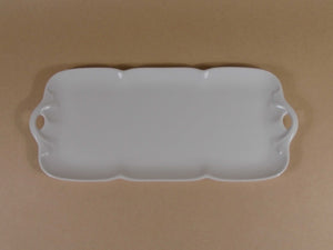 SKU# L330-NYM00001 - Nymphea White Rectangular Cake Platter - Shape Nymphea - Size: 15.75"